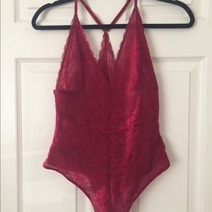Dynamite Red Lace Bodysuit NWT